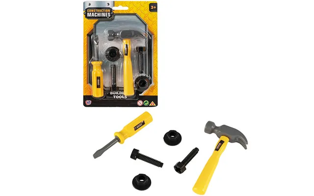 Children's Plastic Builder's Tools Toy Playset With 6 Pieces