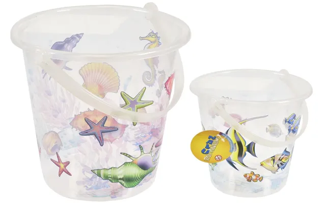 Children's Transparent Bucket With Sealife Print Single