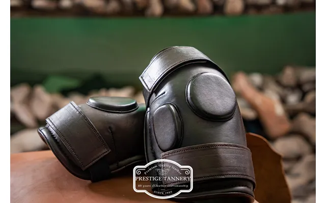 Classic Brown Leather Knee Guards - Monogrammed