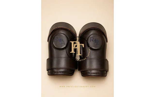 Classic Brown Leather Knee Guards - Monogrammed