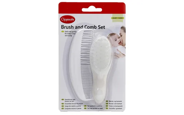Clippasafe Baby Brush & Comb Set - White product image