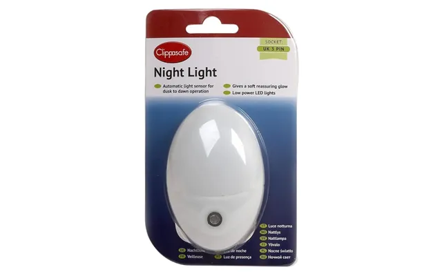 Clippasafe Plug-in Night Light With Light Sensor