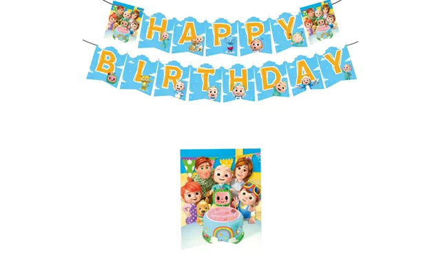 Cocomelon Kids Birthday Party Decorations Balloons Cups Plates Baby Shower Gift - 1set Banner