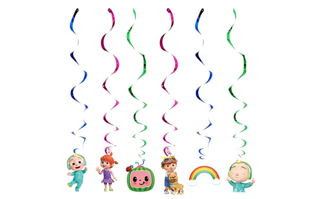 Cocomelon Kids Birthday Party Decorations Balloons Cups Plates Baby Shower Gift - 6pcs Spiral