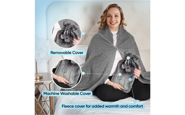 Cozy & Warm Fluffy Pom Pom Hot Water Bottle - 2l Grey product image