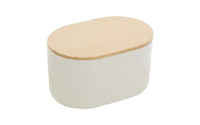 Cream Bread Bin In Stoneware Geome
