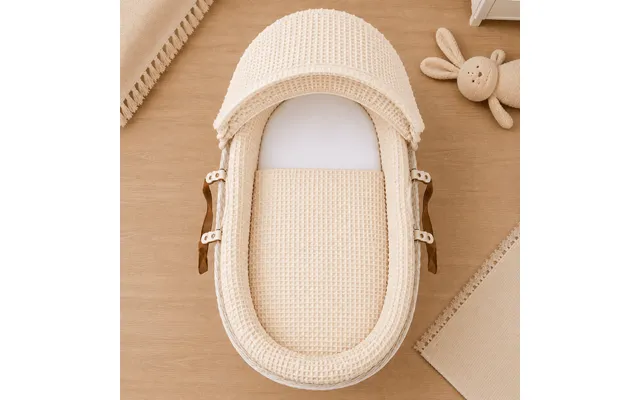 Cream Waffle Moses Basket Bedding Set