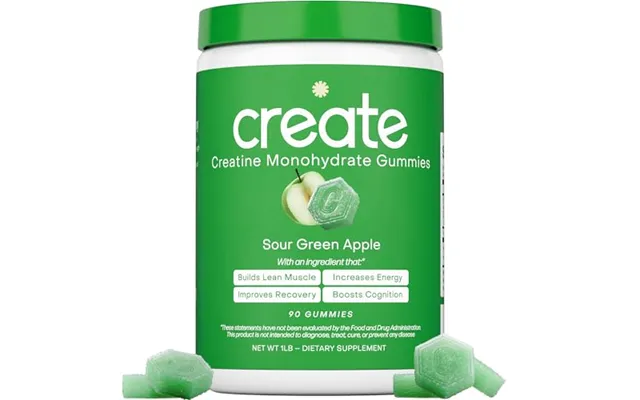 Create Creatine Monohydrate Gummies 1.5g Vegan - Sour Green Apple product image