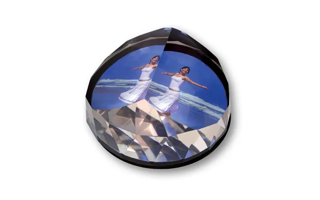 Crystal Rock Diamond Photo Paperweight With Box