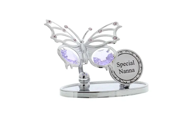 Crystocraft Chrome Plated Butterfly Plaque -special Nanna