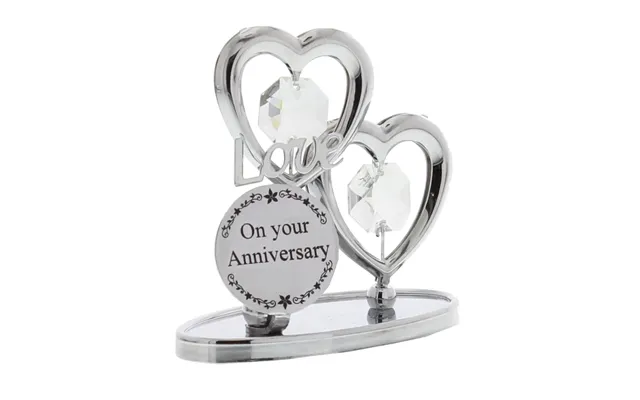 Crystocraft Chrome Plated Love Heart Plaque Anniversary