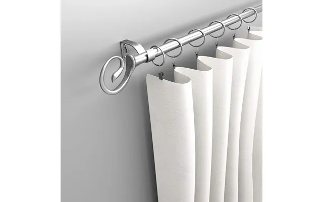 Curtain Pole Adjustable Length 130-240cm Chrome Ø16 19mm