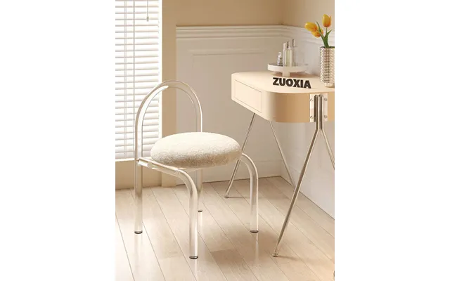 Curved Clear Plastic Dressing Table Chair - Cashmere Seat Pad
