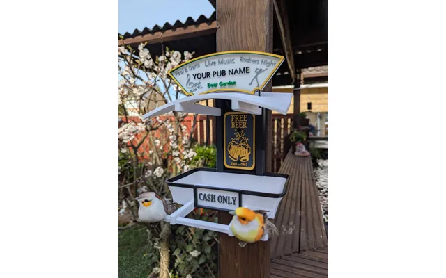 Custom Named 3d Printed Pub Style Bird Feeder Fly Inn Garden Gift