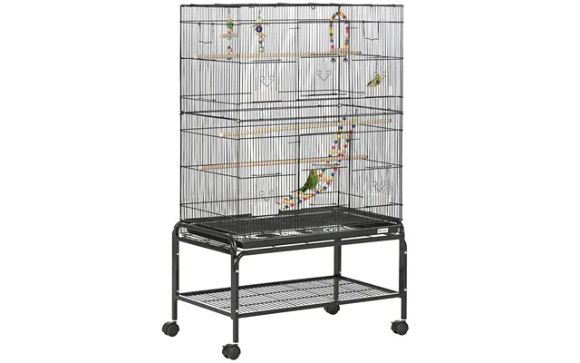 Deluxe Bird Cage Spacious & Fun With Stand, Wheels, Toys - Ideal For Budgies, Finches, Parakeets