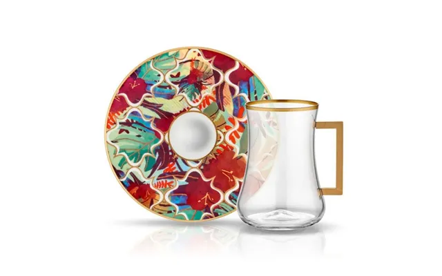 Dervish With Handle Amazon Tropic Tea Glass And Saucer