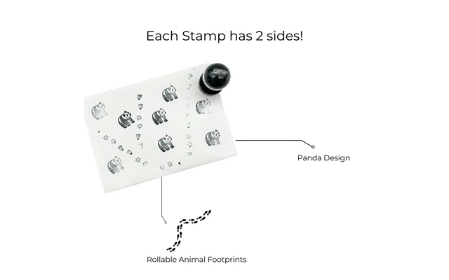 Double Sided Self Inking Panda Stamper With Roller Single product image