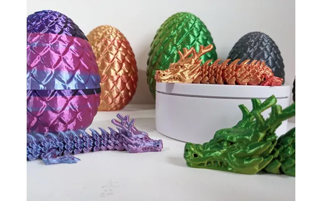 Dragon Egg For 3d Printed Articulated Crystal Dragon. - Pink Gold Large Egg Only product image