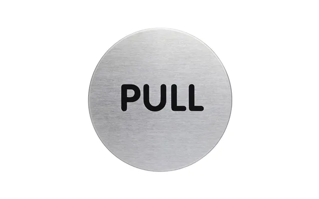Durable Adhesive Fire Door Pull Sign Symbol Brushed Stainless Steel 65mm