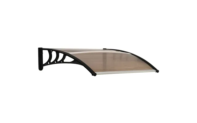 Durable Brown Polycarbonate Curved Awning - 75x120x23cm