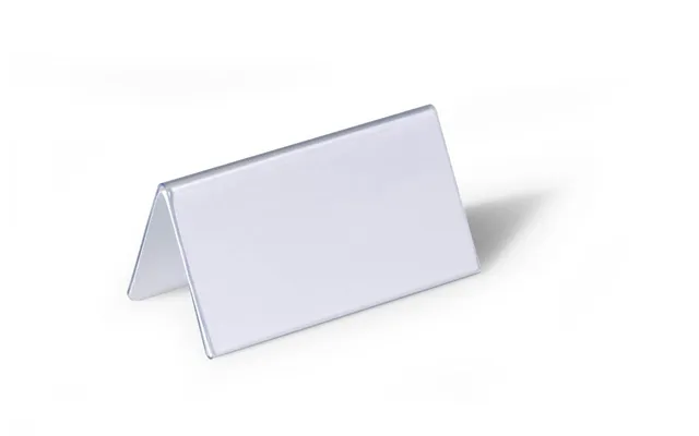 Durable Clear Plastic Table Place Name Holders And Inserts 25 Pack 52x100mm