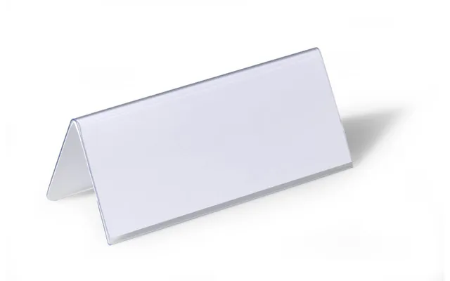 Durable Clear Plastic Table Place Name Holders And Inserts 25 Pack 61x150mm