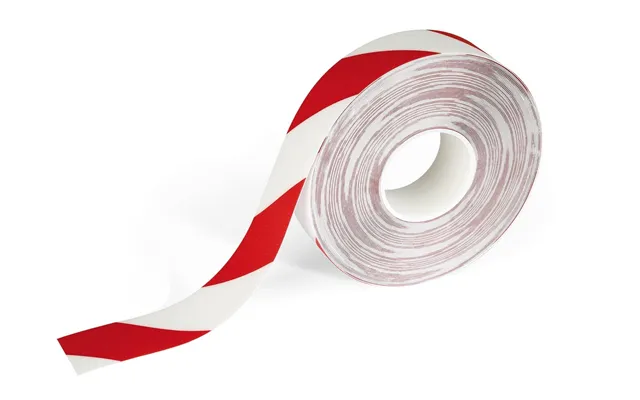 Durable Duraline Safety Non-slip Hazard Warning Tape 50mm X 30m Red White