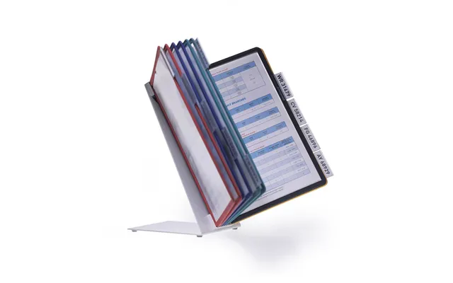 Durable Vario Table 10 Display Panel Desk Stand 10 Panels A4 Colour Coded