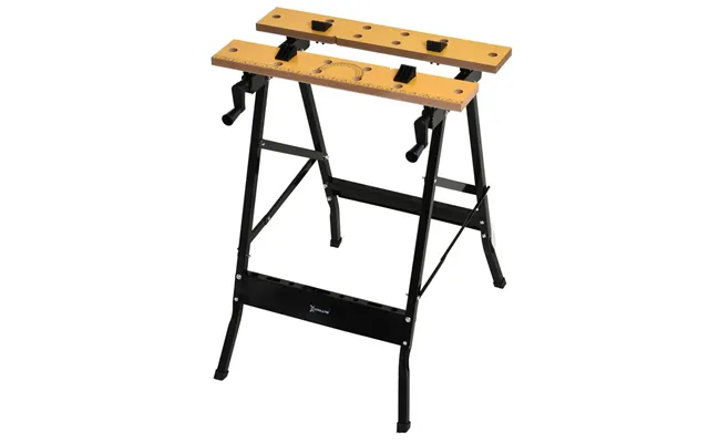 Durhand 4-in-1 Work Bench Adjustable Saw Horse Clamp Table Foldable Black