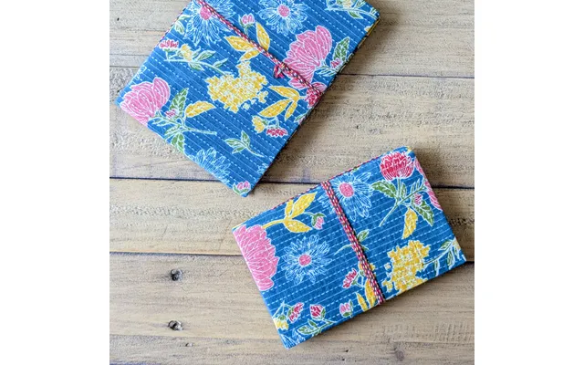 Eco Friendly Cotton Fabric Journals 5 X 7 In , Fair Trade Stationery Ethically Handmade In India - Dark Blue