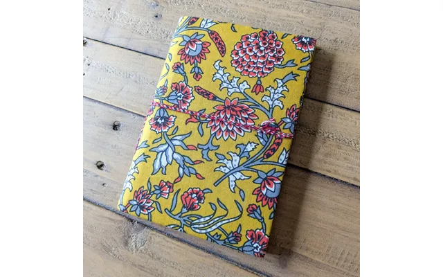 Eco Friendly Cotton Fabric Pocket Journals 4 X 6 In , Fair Trade Stationery Ethically Handmade In India - Mustard Yellow