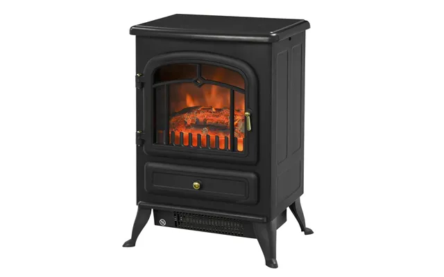 Electric Fire Place 1850w Heater Wood Burning Effect Flame Portable Black