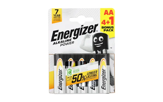Energizer Alkaline Power Aa Batteries 4 1 Pack