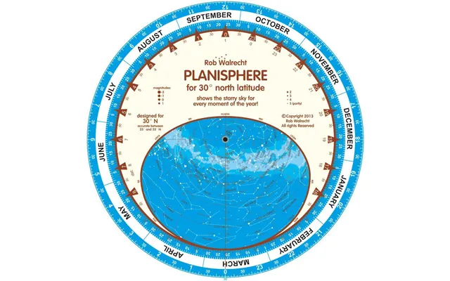 English Planisphere For 30 North