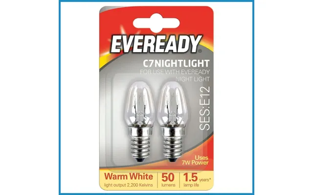 Eveready 7w E12 Nightlight Bulbs 2pk