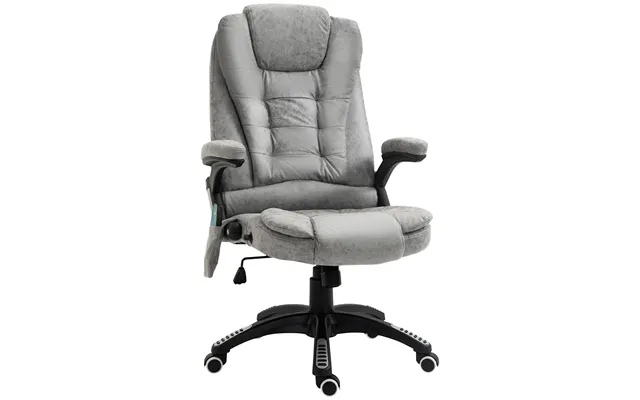 Executive Reclining Chair W Heating Massage Points Relaxing Headrest Grey