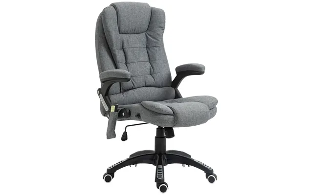 Executive Reclining Chair W Heating Massage Points Relaxing Headrest Grey