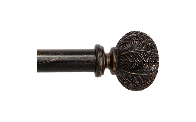 Extendable Black Curtain Pole 77-210cm - 1'' Dia