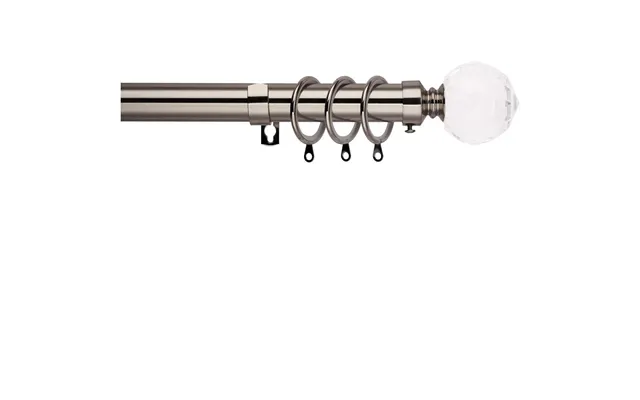 Extendable Curtain Pole Metal 25 28mm 130-240cm Black Nickel Wl