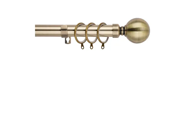 Extendable Curtain Pole Metal 25 28mm 50-95 Inch Antique Brass Set Wl