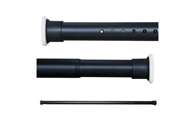 Extendable Shower Curtain Rod No Drilling 110-160cm Black Tension Rod