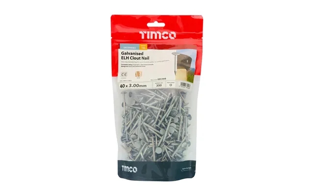 Extra Large Head Clout Nails Galvanised 1kg Bags - 40mm X 3mm