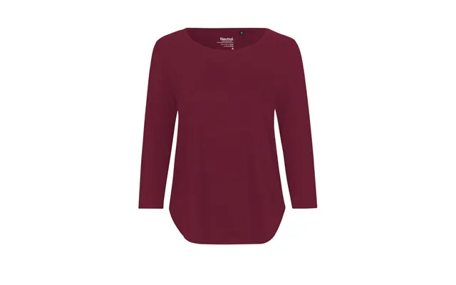 Fairtrade Organic Loose 3 4 Sleeve T-shirt - S Burgundy