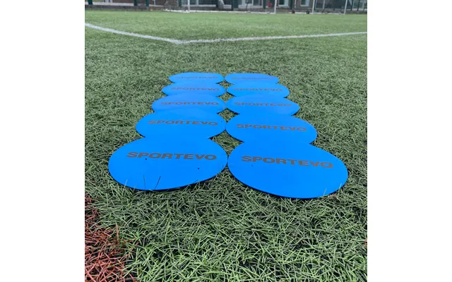 Flat Disc 19cm Training Markers Pack Of 10 - Blue