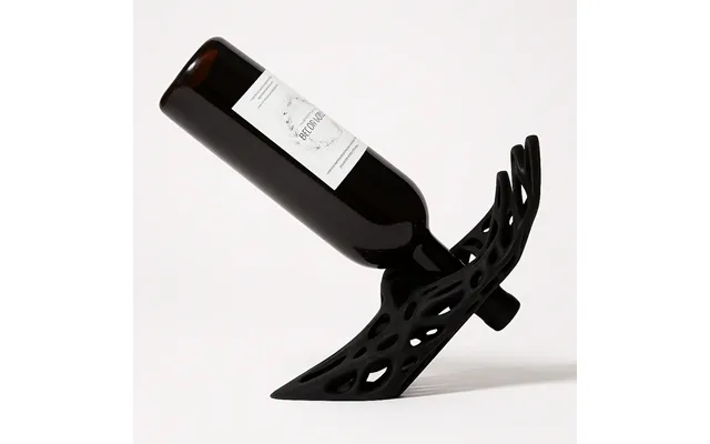 Flow 3d Printed Balancing Wine Bottle Holder - Black