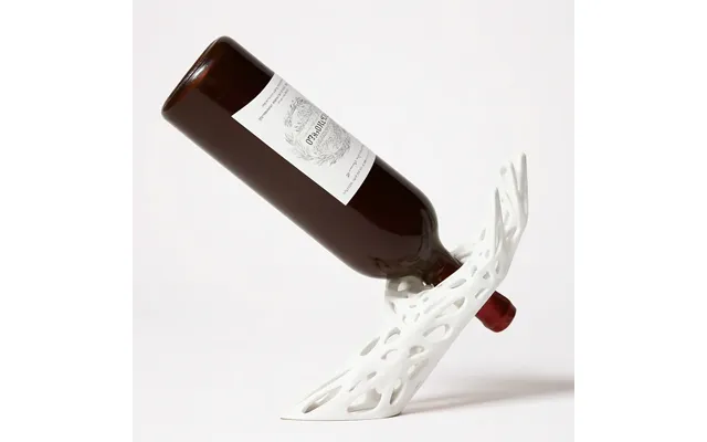 Flow 3d Printed Balancing Wine Bottle Holder - White