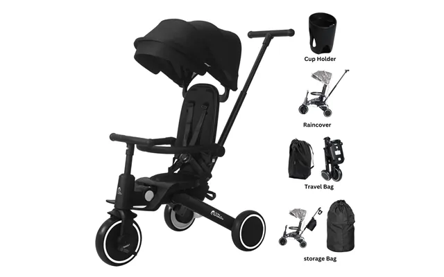 Foryourlittleone Xplor Ultimate 6 In 1 Foldable Trike - Jet Black 10m-4y