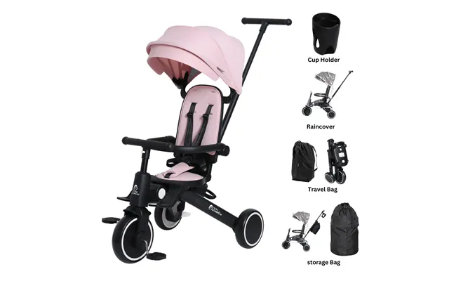 Foryourlittleone Xplor Ultimate 6 In 1 Foldable Trike - Pastel Pink 10m-4y