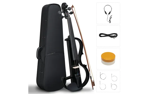 Full Size 4 4 Bunnel Edge Electric Silent Violin With Case Bow Rosin Headphone Connecting Line Black
