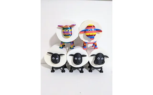Funny Sheep Universal Toilet Roll Holders Rainbow & Black Sheep - All 5 One Of Each product image
